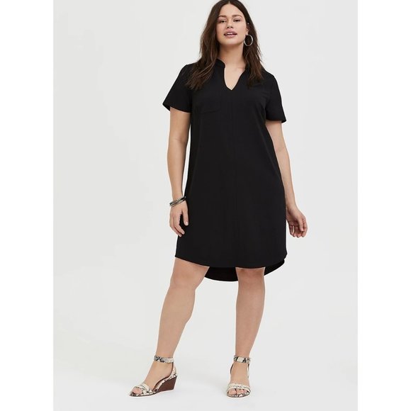 Torrid SZ 3 EUC BLACK CREPE SCUBA KNIT SHIFT DRESS - Picture 1 of 6